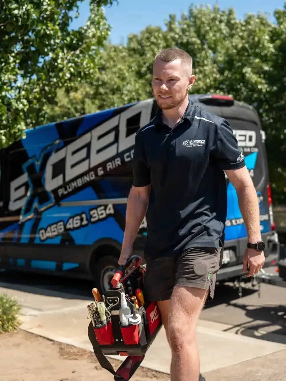 Local plumber arriving at a Mitcham home